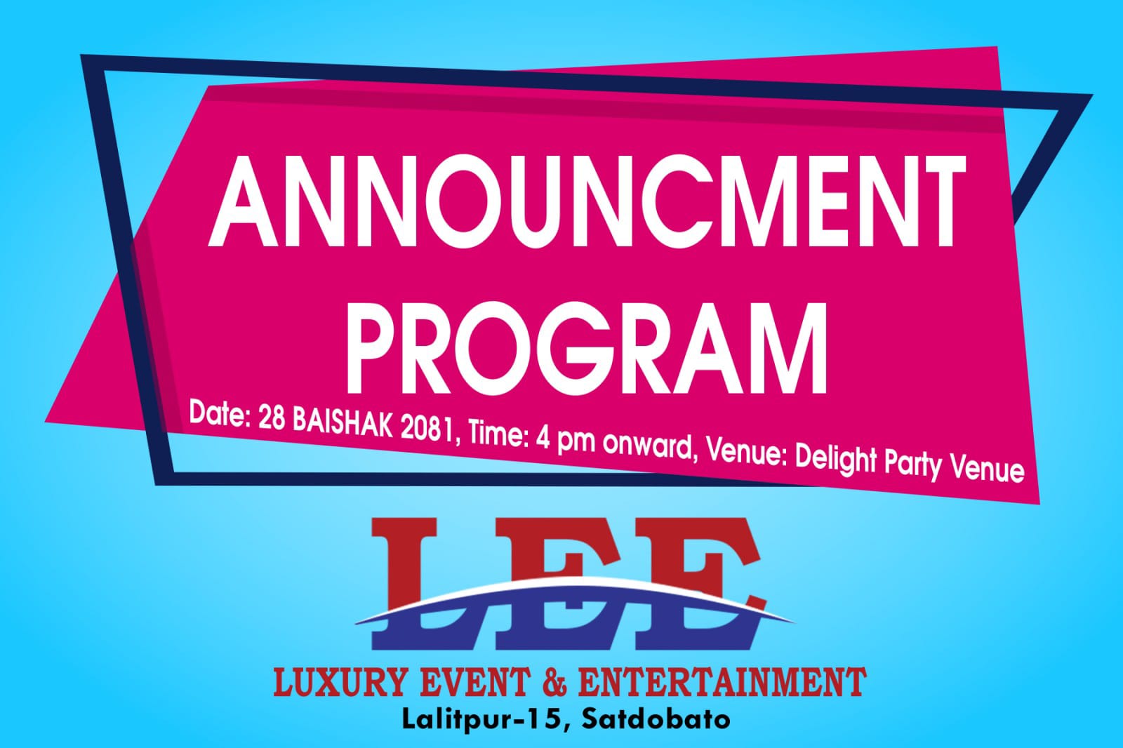 Read more about the article लक्जरी इभेन्ट एण्ड ईन्टरटेनमेन्ट घोषणा कार्यक्रम सम्मपन्न