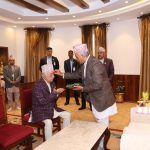 राष्ट्रपति रामचन्द्र पौडेलद्वारा शुभसाइतमा बडादसैँको टीका ग्रहण